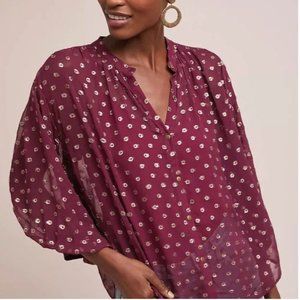 Anthropologie Moulinette Soeurs Allegra Embellished Top | XL